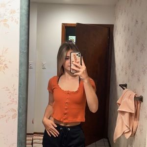 burnt orange fall crop top